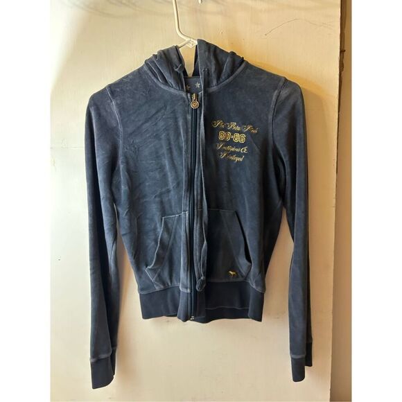 Victoria Secret VS Pink gray zipper jacket Phi-Beta velour Small - Picture 3 of 8